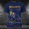 Rock Band Megadeth 3D Печатная Куртка-Череп к Юбилею Топ с Круглым Вырезом Повседневная и Удобная Спортивная Летняя Мужская Одежда с Коротким Рукавом