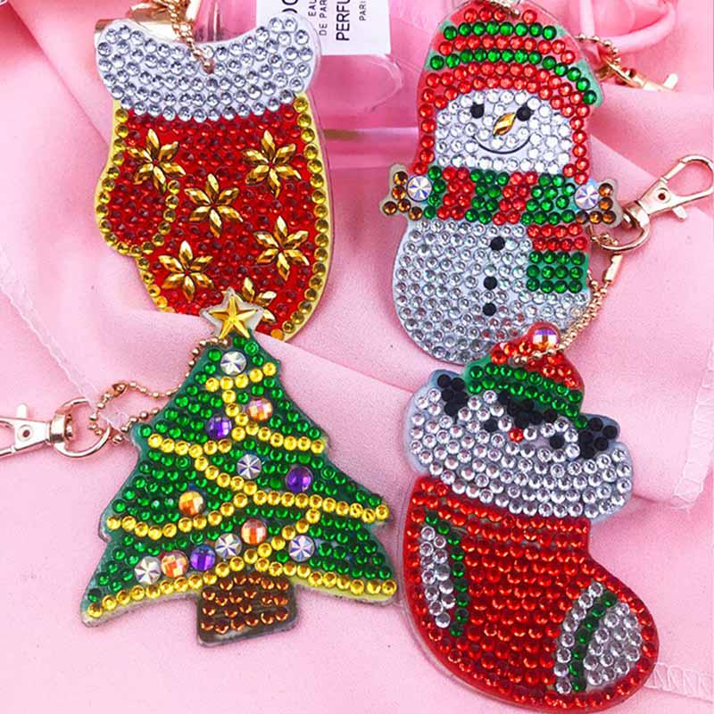 Брелок с вышивкой в виде мультфильма с бриллиантами, популярная картина с бриллиантами, подарки, брелок ручной работы, 1 комплект, сделай сам, 5D