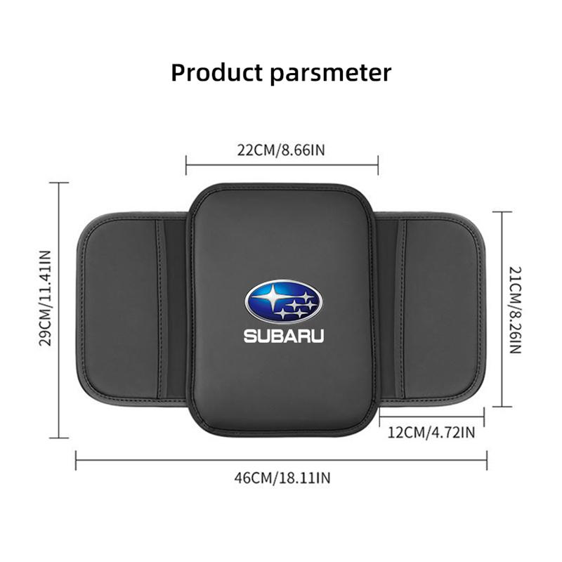 Leather Car Armrest Box Pad Mat Storage Pocket Organizer For Subaru STI Impreza Legacy WRX BRZ Forester Outback Crosstrek Levorg
