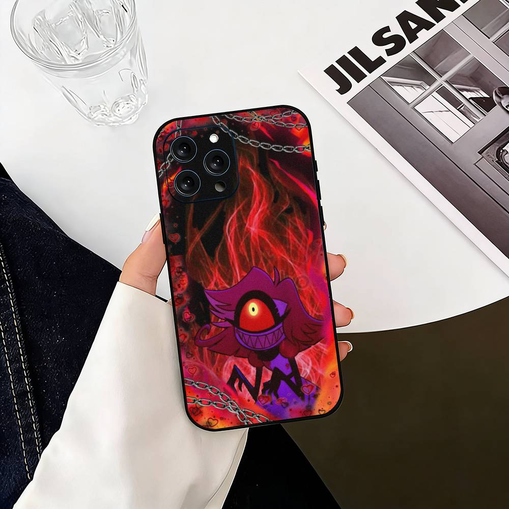 H-Hazbin Hotel N-Niffty Чехол для телефона для iPhone 17, 16, 15, 14, 13, 12, 11 Plus, Pro Max, Другие Мягкий Черный Чехол