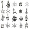 50-Piece Christmas Alloy Enamel Charms Set: Mixed Style DIY Pendants and Dangle Charms.