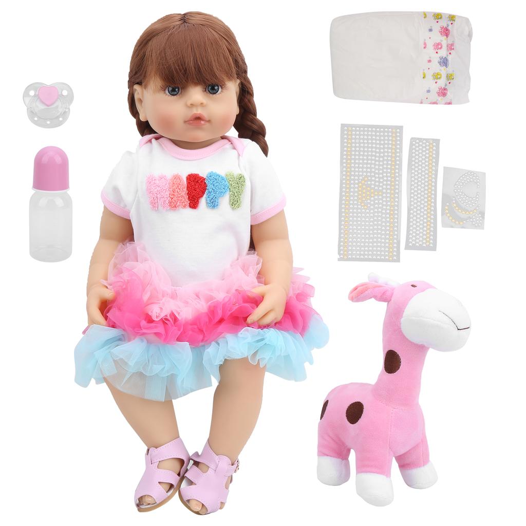 55 см кукла девочка водонепроницаемый винил очаровательные куклы-младенцы детская игрушка с длинными заплетенными волосами
