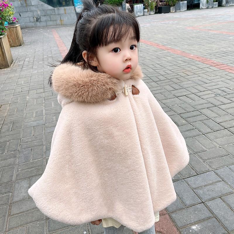 Baby Cloak Cloak Autumn and Winter Outdoor Windproof Lengthened Shawl Children's Coat Spring and Autumn Thickened