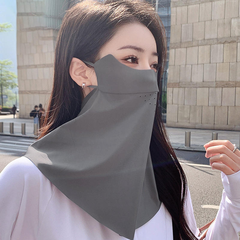 Women's Summer Outdoor Sports Trackless Sunscreen Facial Masks Imitation Nylon Material UV Protection Breathable Thin