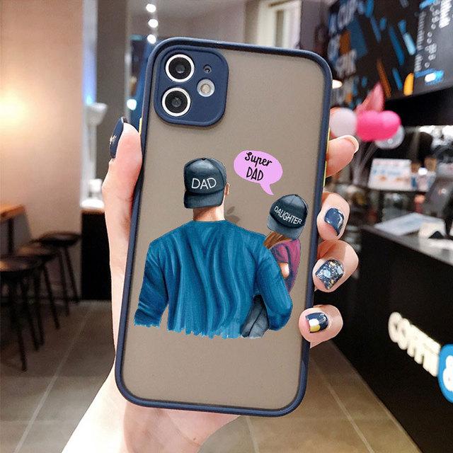 Чехол для телефона 'Супер Мама Папа Девочка Мальчик Ребенок' для iPhone 17 16 15 14 13 12 11 Pro Max Mini 7 8 Plus SE Ударопрочный Матовый Чехол Fundas