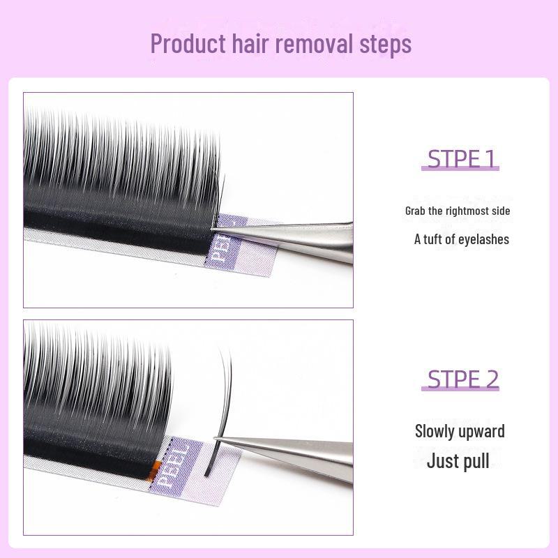 0.07 Мультяшные накладные ресницы Камелия: Мягкие накладные ресницы в тайском стиле с одним корнем и китайской завивкой.