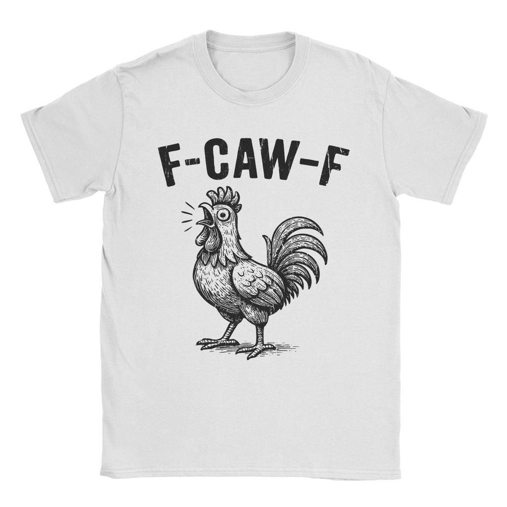 Men's T-Shirts F-Caw-F Funny Chicken FCAWF Meme Funny Cotton Tees Short Sleeve T Shirt Crewneck Clothes Birthday Gift