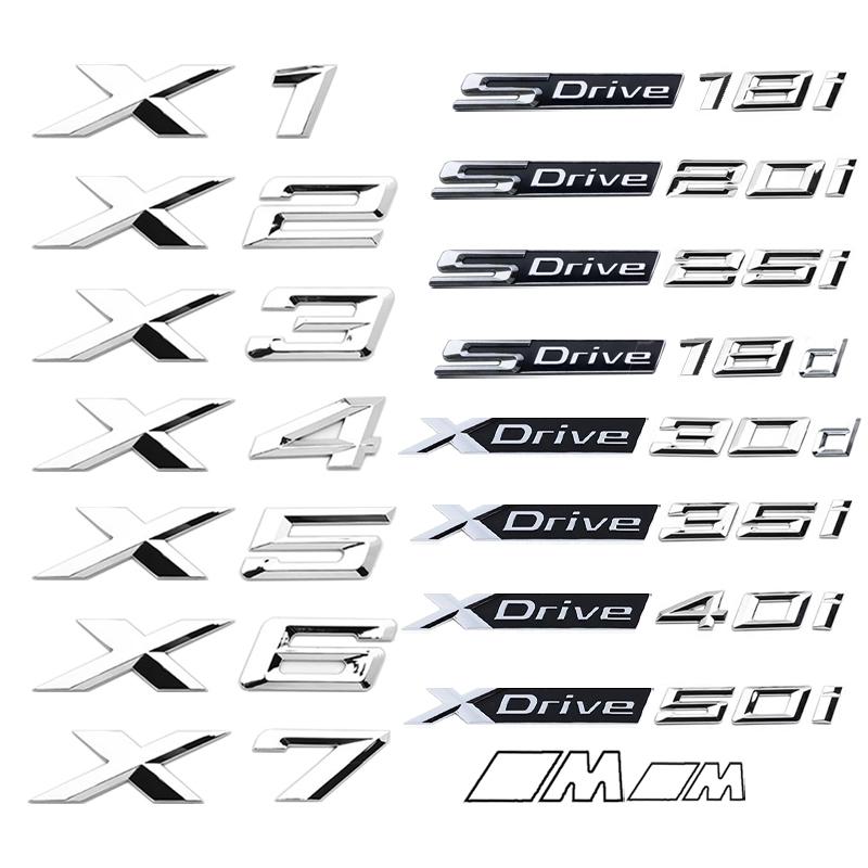NEW Car Letters Trunk Badge Sticker For THE X1 E84 X2 F48 X3 E83 G01 F25 X4 F26 G02 X5 E53 F15 E70 X6 E71 X7 F16 Emblem