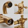 Классический латунный кухонный кран настенный с двумя отверстиями для ручек, краны для холодной и горячей воды, поворотный кухонный смеситель