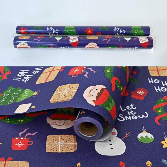 Рождественская оберточная бумага 16 футов/33 фута Олень Санта Клаус Обертка для подарков Рождественский колокольчик Рулон оберточной бумаги для праздничных подарков Угощения для вечеринок