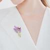 Lavender Brooch with Ladybug Decor Suit Coat Collar Dress Scarf Hat Decoration Pin Dripping Oil Insect Flower Brooch for Formal Party Wedding