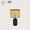 Rattan Japandi Black Base Table Lamp