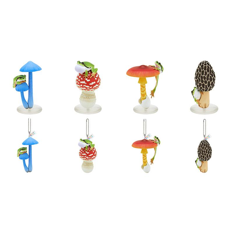 Authentic Japanese Ikimon Series 2 Mushroom And Rain Frog Realistic Fly Agaric Figure Ornament Keychain Collectible