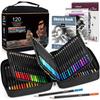 Pencil Set with Colored Professional Pencil Set for Adult Coloring Ideal for Coloring and Painting by and Artists Pouch 120-Color 3-Color Sketchbook,