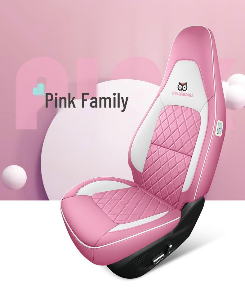 Lingbao UNI Cartoon Car Seat Cover - Full Coverage, Wear-Resistant Leather.