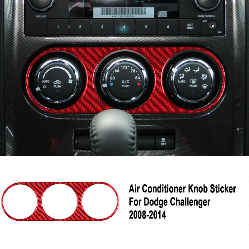 Углеродное волокно, автомобильный кондиционер, поворотная кнопка, наклейка на панель для Dodge Challenger 2008-2014, автодекор