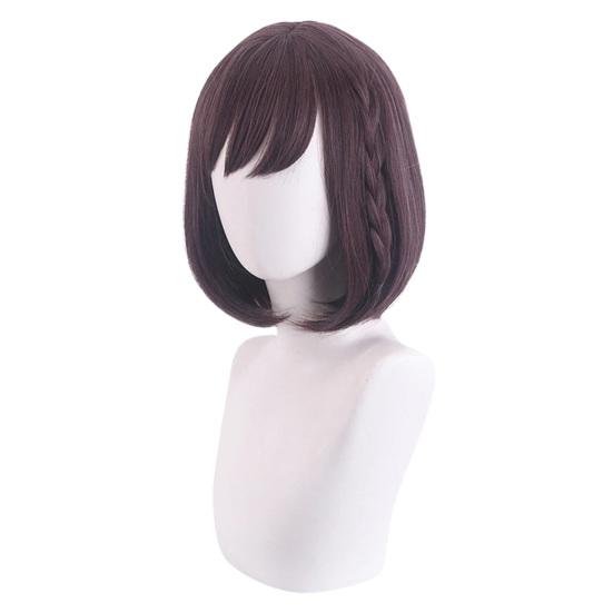 Cosplay Wig Smooth Simulated Fluffy Soft Short Shinonome Role Play Full Coverage Light Purple Ena Wig with