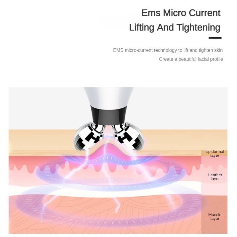 Электрический роликовый массажер для лица, лифтинг и подтяжка, микротоковый массажный аппарат, для похудения лица, косметическое устройство, новый