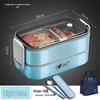 304 Stainless Steel Insulated Double-Layer Lunch Box for Microwave, with Compartments - Ideal for Students and Office Workers.