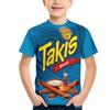 2024 Summer 4-14 Years Children's Kids Cute Girls And Boys Lightweight and Breathable 3D Cute Takis Print T-Shirt Tops