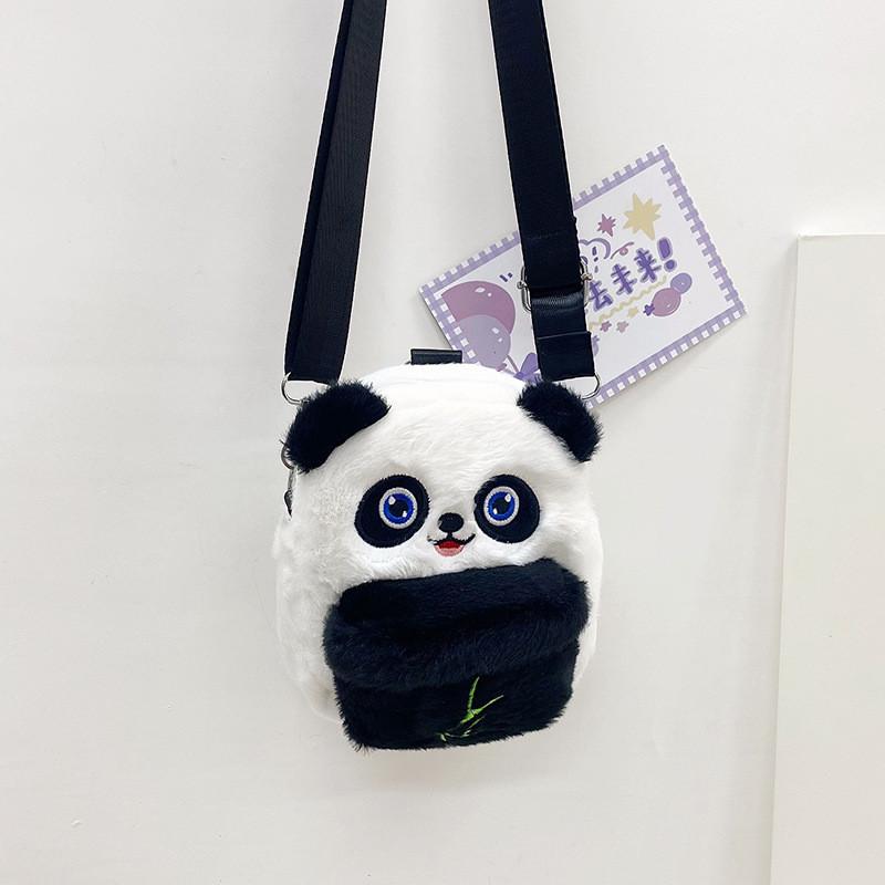 Plush Panda Cartoon Shoulder Bag Cute Little Girl Slung Childlike Shoulders