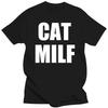 Футболки Funny Cat Milf в летнем стиле с рисунком из хлопка, с коротким рукавом, с юмористическими цитатами, с подарками, мужская одежда