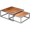 VidaXL 2-Piece Coffee Table Set Solid Acacia Wood