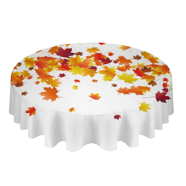 Осенние листья клена градиент круглая скатерть кухонный декор водонепроницаемая скатерть обеденный журнальный столик чехол коврик для пикника