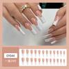 Набор из 24 блестящих ногтей, накладные с клейкими полосками, корейский милый черный дизайн в виде сердца, накладные ногти с полным покрытием для девочек и женщин
