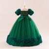 4-14 лет Рождественское платье принцессы для девочек-цветочниц для свадеб Летнее детское торжественное длинное платье с бантом для школьных вечеринок Детская новогодняя одежда