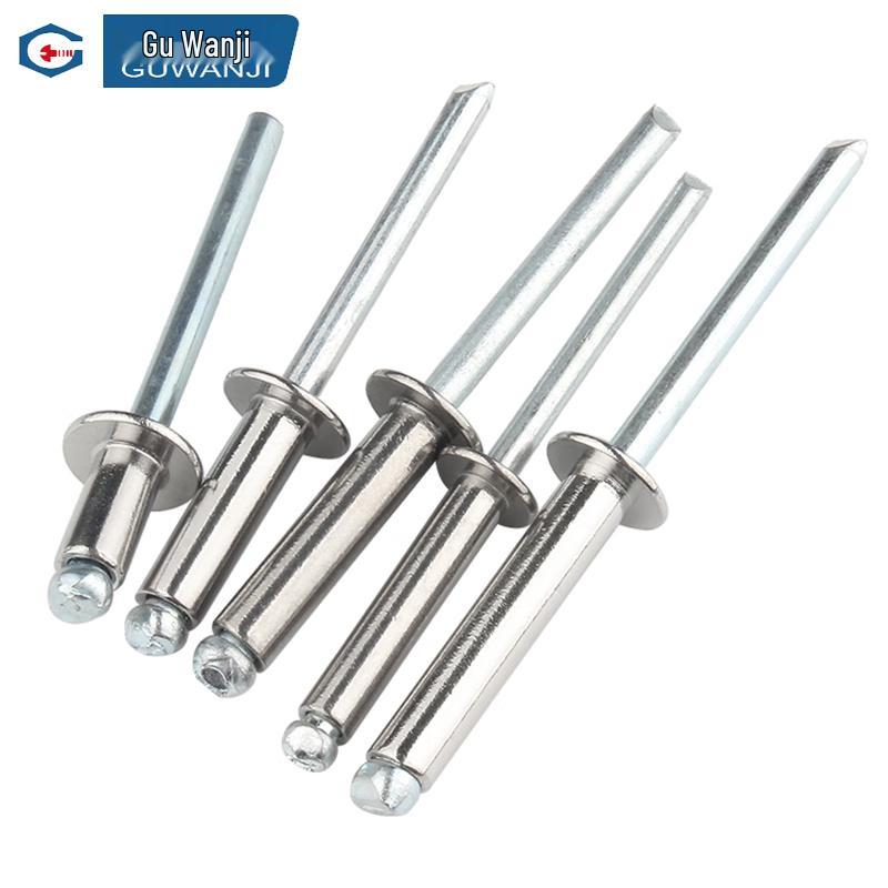 GUWANJI 304 Stainless Steel Open-End Flat Head Blind Rivets