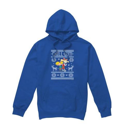 Hey Arnold! Men's Chill Out Arnold & Helga Christmas Jumper Hoodie
