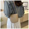 Pattern Shoulder Bag New Zipper Solid Color Crossbody Bag Genuine Leather Phone Bag Ladies New