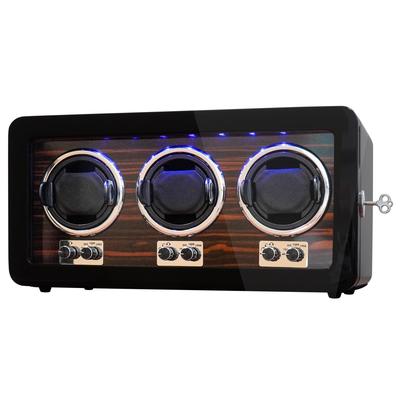 ORYX Подзаводной автоматический наручный часы 3 автоматических регулируемых часов поставляется со светодиодной подсветкой высокого качества в деревянном стиле фортепиано окрашенная зеркальная машинка, подзаводной механизм, подзаводной механизм,