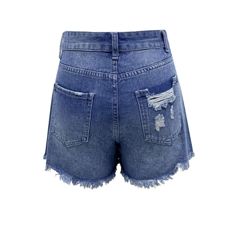 Летние женские шорты, удобные джинсовые шорты с бахромой и рваными ручными работами