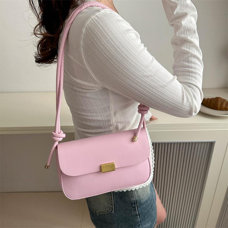 Простая женская сумка 2024 года, китайский Новый год, новый однотонный трендовый корейский вариант, сумка под мышкой, сумка через плечо, маленькая квадратная сумка, сумка из тофу