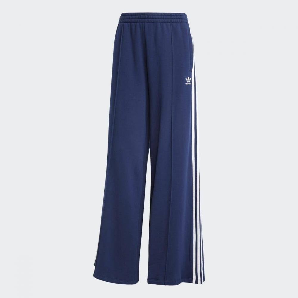 Adidas Unisex Loose French Terry Wide Leg Pants Navy Jc5765