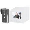 7in TFT 2?Wire Systerm Visual Doorbell Intercom System Night Vision Door Phone with 4 Displays