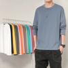 Cotton Men's T-shirt Solid Color Breathable Man Long Sleeves Pure Color Women T Shirt T-shirts for Male Tops Tees