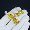 Beautiful Citrine Pendant Set, Citrine Gemstone Handmade 925 Sterling Silver Earring Pendant Set For Women Pendant Birthday Gift