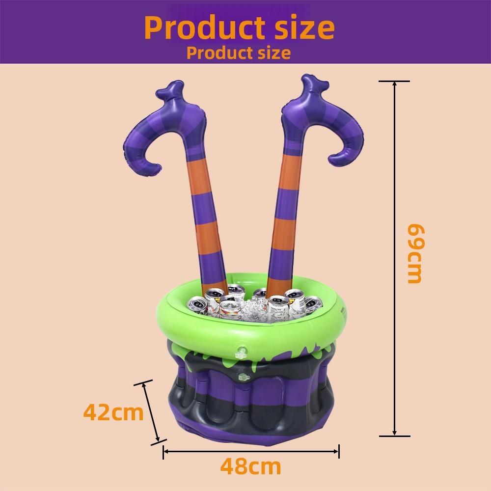 Inflatable Witch Pvc Ice Bucket For Halloween With Cold Drink Toy Dispenser