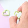 5pcs Heart Shape Peach Heart Keyring Macaroon Color Colored Spring Buckle  Fishing
