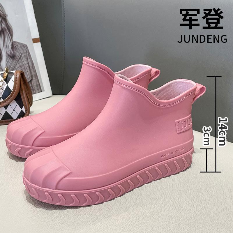 Четыре сезона дождевые туфли женская мода верхняя одежда короткие сапоги взрослые женские милые водонепроницаемые туфли нескользящие женские хлопковые теплые