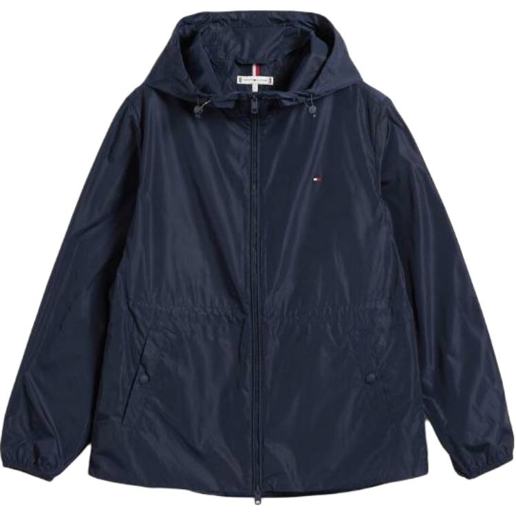 Tommy Hilfiger Windbreaker Zip-Up Hooded Long Sleeve Jacket Women jackets WW49341000-C1G