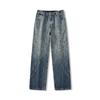 New Autumn and Winter Design Jeans for Men's Niche Lightning Texture Gradient High Street Mopping Pants