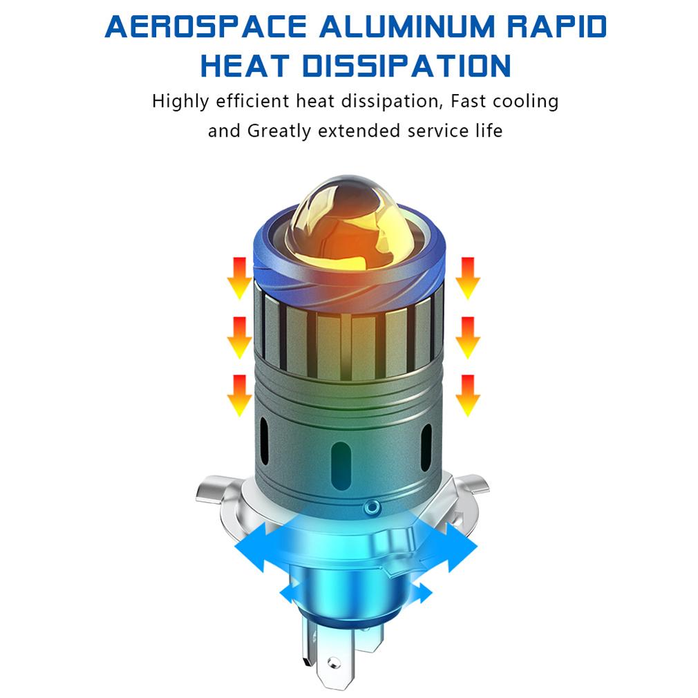 1 шт. 20000 лм Мотоциклетная фара H4 LED BA20D H6 Турбо лампа Ближний/дальний свет Мотоциклетная CSP LED Проекторная линза Лампа для мотоцикла Белый Желтый 6000K 3000K