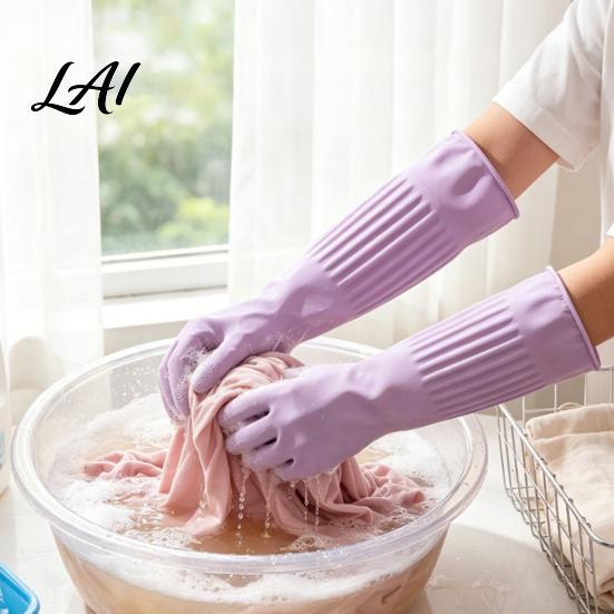 Waterproof Dishwashing Gloves Extended Gloves Anti-slip Elbow Length Latex Grip Natural Long Sleeve Rubber Protective Durable Cleaning for