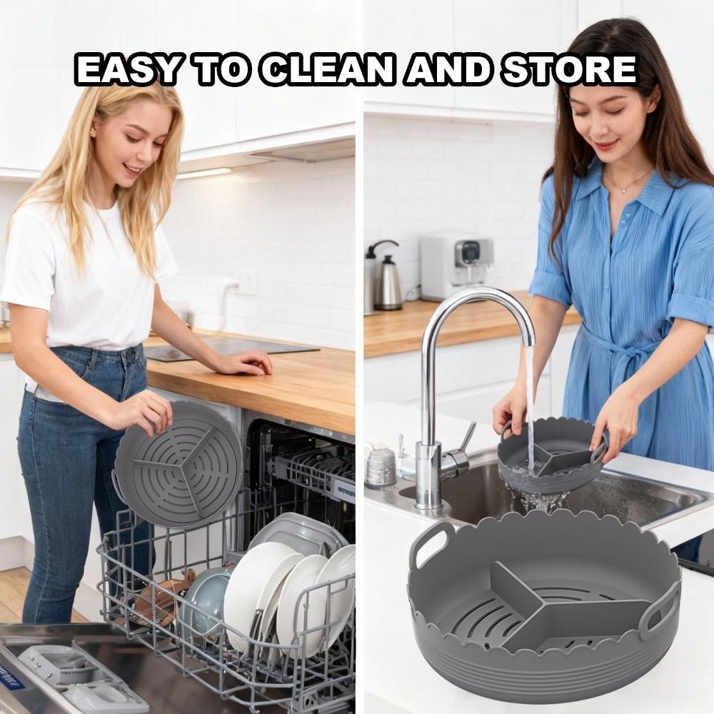 Non-stick 3 Grids Oven Tray Food-grade Divided Airfryer Basket Restaurant