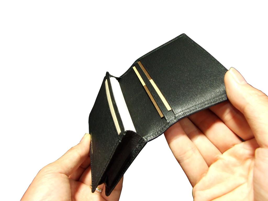 CURRENT Card Case Визитница Кожаная Тисненая [Porter] (Черный/BLK)