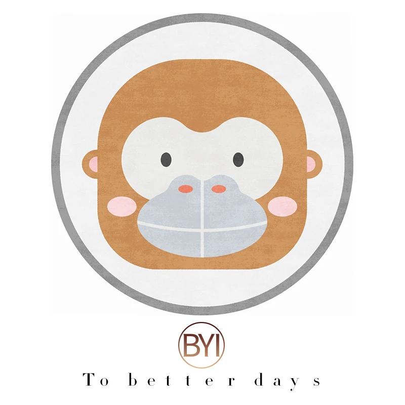 Мультяшные ковры для гостиной, милый декор для спальни, круглые коврики, нескользящий напольный коврик для стула, прикроватный ковер для детской комнаты, ковер для кабинета